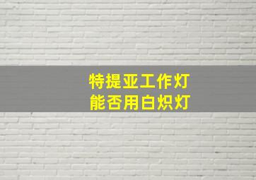 特提亚工作灯 能否用白炽灯